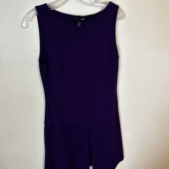 H&M Purple Go Go Mini Womens Dress Sleeveless Size Large 12 Made in Italy - Picture 6 of 9